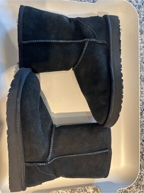 UGG Classic Short Boots in Black Suede